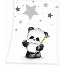 HERDING Flísová deka Panda hvězdičky