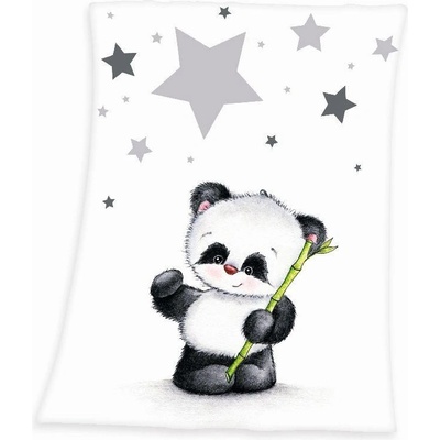 HERDING Flísová deka Panda hvězdičky