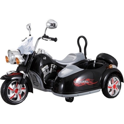 Mamido elektrická motorka Chopper s postranným vozíkom čierna