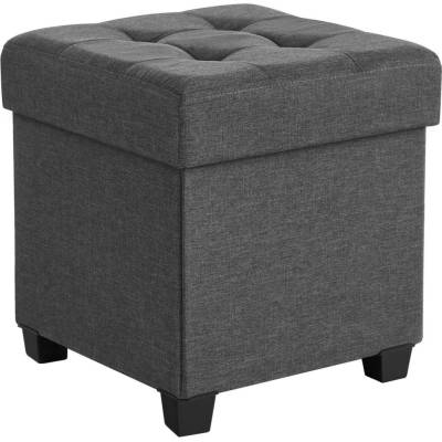Textilomanie Skládací taburet s úložným prostorem OSCAR 38x38 cm, šedý