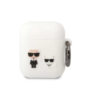 Karl lagerfeld Калъф за слушалки Karl Lagerfeld Choupette, За Airpods 1/2, Силиконов, Бял (126940)
