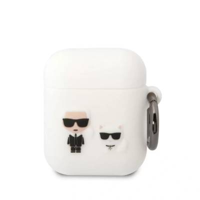 Karl lagerfeld Калъф за слушалки Karl Lagerfeld Choupette, За Airpods 1/2, Силиконов, Бял (126940)