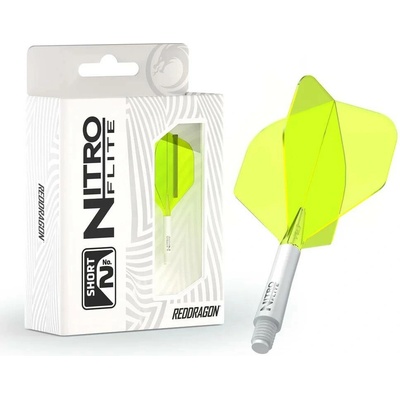 Red Dragon Nitro Flite průsvitné bílé, standardní letky a krátké násadky