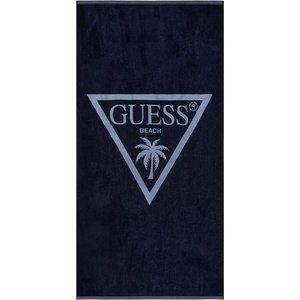 GUESS Плажна хавлия в тъмно синьо със светло синьо лого Guess