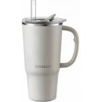 Buydeem Thermal mug with straw 700 ml, model DS57, color Oat White