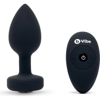 b-Vibe вибриращ анален разширител с бижу M/L черно