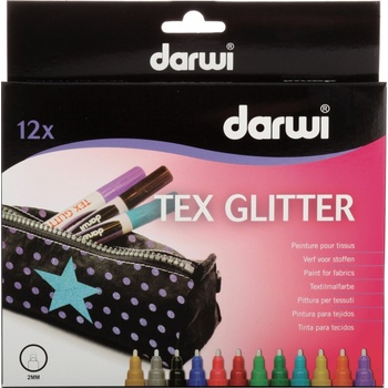 Image 1 of Darwi Tex Fabric Glitter Marker Set Комплект маркери за текстил 12 x 6 ml (DA0140012K01C)