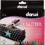 Darwi Tex Fabric Glitter Marker Set Ком лект маркери за текстил 12 x 6 ml (DA0140012K01C)