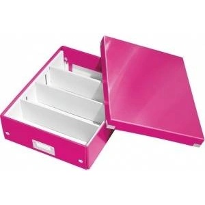 Leitz PODLO WITH COMPARTMENTS LEITZ CLICK STORE LARGE 280 X 100 X 370 MM, PINK
