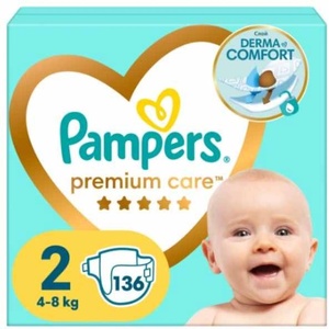Pampers Бебешки пелени Pampers Premium Care - Mini, Размер 2, 4-8 kg, 136 броя (1100017444) - ozone