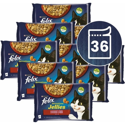 Felix Sensations Jellies hovädzie kura v želé 36 x 85 g