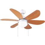 Cecotec ceiling fan with remote control and timer EnergySilence Aero 5250 Black Design. 40W, diameter 132cm, DC motor, LED light, 6 speeds, winter function, wooden leaves - 05939 (05939)