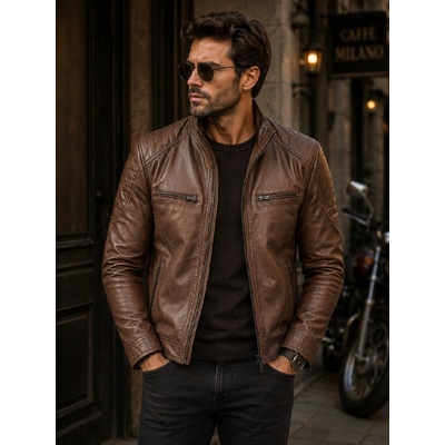 Max Original Leather pánska kožená bunda GUISEPPE brown-188 Brown