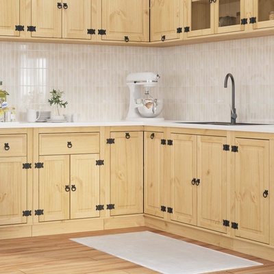 vidaXL За шкафове SKI Кехлибарен 60 x 32 x 40 см Солидно борово дърво (42007568)