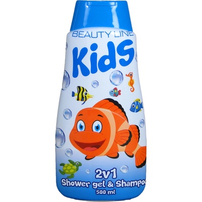 Beauty Line Happy Fish 2v1 sprchový gél a šampón na vlasy 500 ml