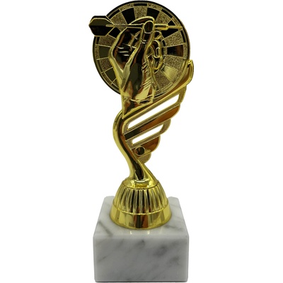 Darteg šipkařská trofej terč a ruka se šipkou 16 cm zlatá