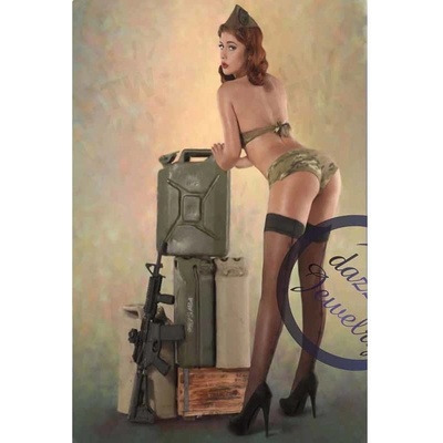 Plechová ceduľa Army Woman