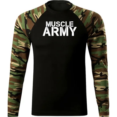 DRAGOWA FIT-T Тениска с дълъг ръкав Muscle Army, гора, 160 г/м2 (5636)