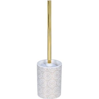 Erga WC štětka na postavení Madison bílá zlatá 10x39x10 cm