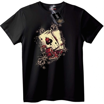 NOONEBRAND Тениска Черепен Ace & Dice - M, Black