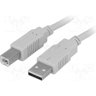 BQ Cable BQC-USB2AB/5 USB 2.0, USB A vidlice, USB B vidlice, 5m, světle šedý