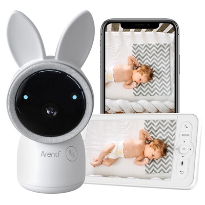 Arenti комплект за бебешки монитор - AINANNY + 5" LCD (3MP, плач, наблюдение на температурата и влажността, microSD, микрофон, високоговорител) (AINANNY)