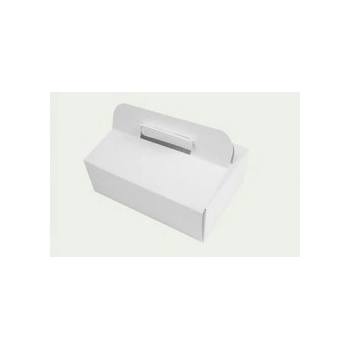 Krabička na svatební výslužku s ouškem - výslužkové krabice bílá