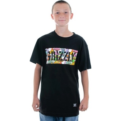 Grizzly triko Fungi Box Logo Tee Black