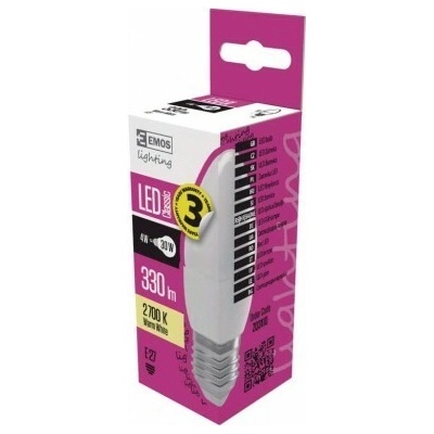 Emos LED žiarovka Classic Candle 4W E27 3000K
