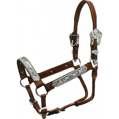 POOL'S Ohlávka kožená westernová hnědá – Zboží Dáma POOL'S Ohlávka kožená westernová hnědá – Zboží Dáma