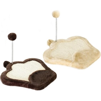 Ferplast pa5620 - Забавна котешка играчка - драскалка с топче за игра / кафява, бежова / 35 / 33 / 27 см