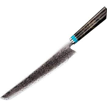 HARAHU Дамаски кухненски нож ZE-37412 - Slicer / Кафяв / Син KP37412 (ZE-37412)