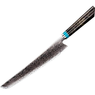 HARAHU Дамаски кухненски нож ZE-37412 - Slicer / Кафяв / Син KP37412 (ZE-37412)