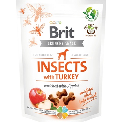 Brit Care chrumkavý snack hmyzí s morkou s príchuťou jabĺk 200 g