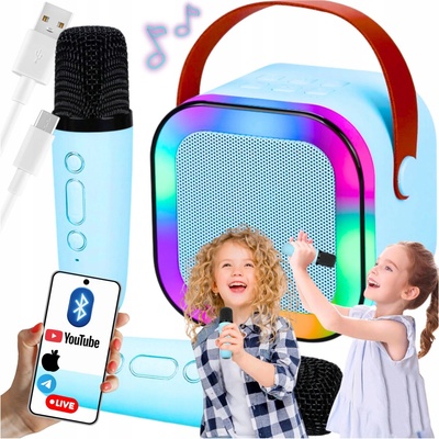 SADA PRO KARAOKE PRO DĚTI I DOSPĚLÉ 2 MIKROFONY BEZDRÁTOVÝ REPRODUKTOR