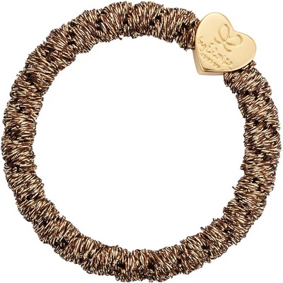 By Eloise London Woven Gold Heart Gumička na vlasy pre ženy farba Bronze