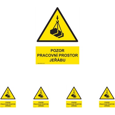 Walteco Pozor - pracovný priestor žeriavu 210x297mm, formát A4, plastová tabuľka Množstvo: 5 ks , 20026BP1