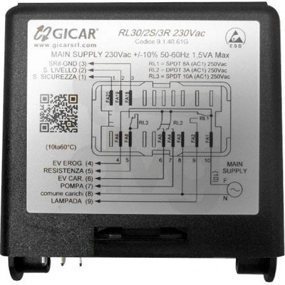 Gicar Level Regulator RL 30/2S/3R 230VAC řídící elektronika