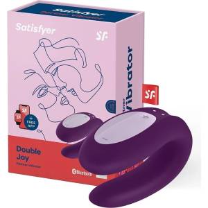  Вибратор за двойки, управлявайте с приложение - Double Joy Violet (SATISFY168)