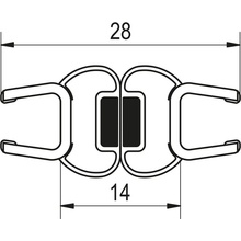 SANSWISS magnetické těsnění svislé 180° 2000 mm 42356.KD.2000