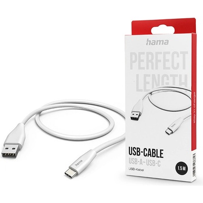 Hama 00201596 USB, USB 2.0 USB A USB C, 1,5m, bílý