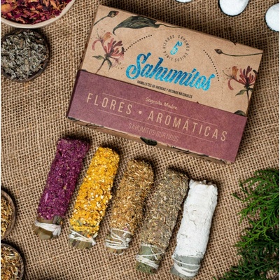 Sahumites Sada vonných vykuřovacích svazků Sagrada Madre Mix květiny a aromatické byliny 5 ks