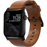 Nomad Кожена (естествена кожа) каишка за Apple Watch 42мм, 44мм, 45мм, 46мм, Ultra, Ultra 2 49мм - Nomad Modern Leather Band (светлокафяв-черен) (NM01804185)
