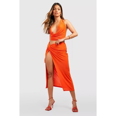 Boohoo midi sukňa rovného strihu