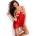 Anais Секси нощница Koszulka-Sienna-stringi-GRATIS-CzerwonyV-21670-Czerwony - Бял, размер S