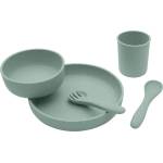 KikkaBoo Сет за хранене от 5 части KikkaBoo Platinum Silicone - Sage (31302050001)