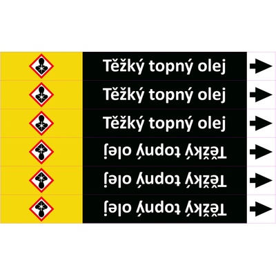 Grafiko | Těžký topný olej - dle ISO 20560 - Materiál Samolepící PVC folie, Rozměr aršík 6 ks 52x385 mm