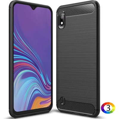 Samsung Galaxy A10 Удароустойчив Carbon Fiber Калъф и Протектор