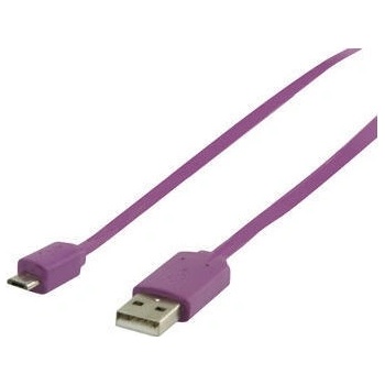 nedis Valueline VLMP60410U1.00 kabel USB 2.0 > micro USB fialový 1m