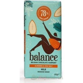 Balance mliečna čokoláda mandle a morská soľ se stévií 100g